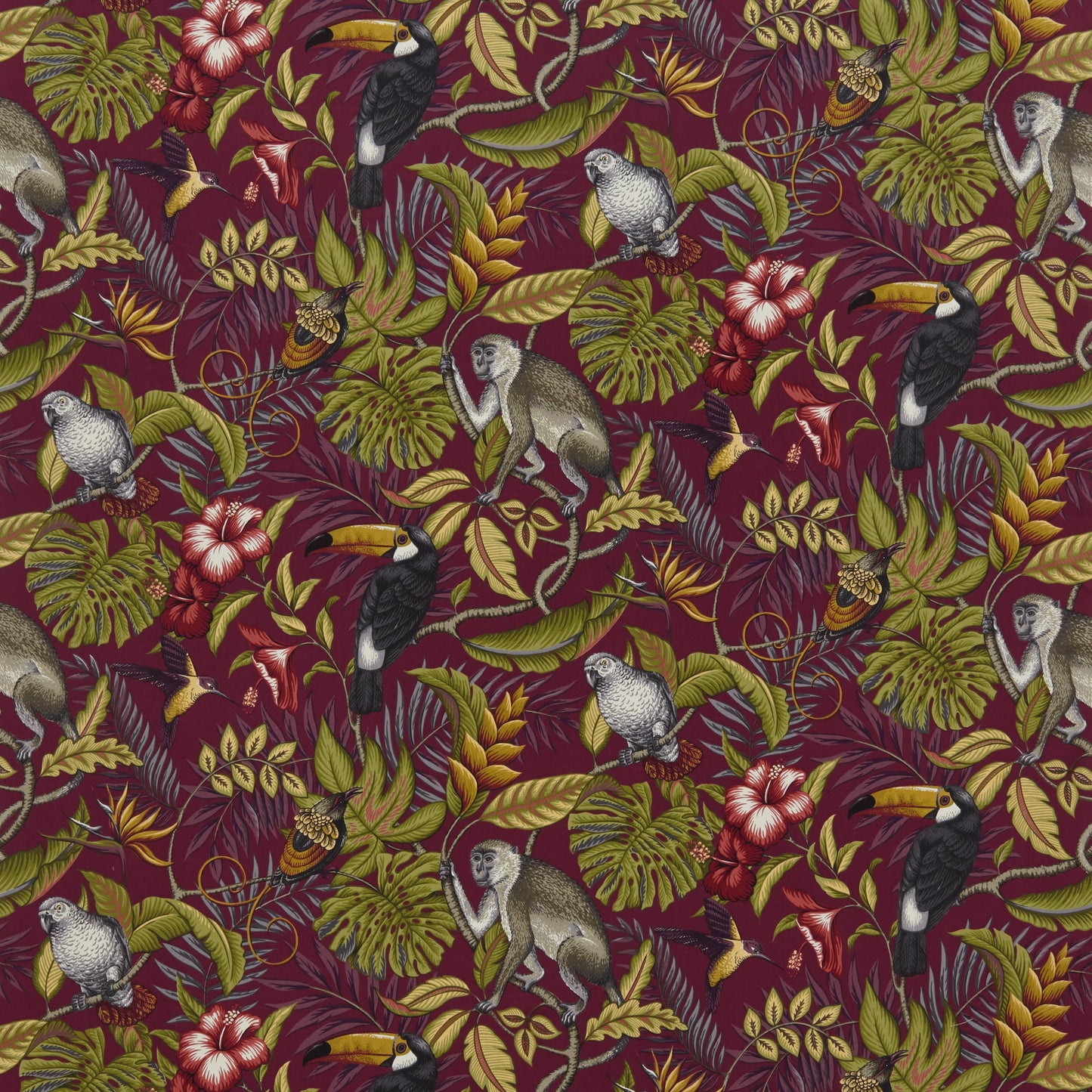 ILIV Rainforest Cranberry Curtain